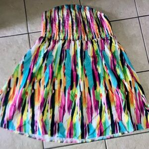 Colorful Strapless Dress fits size 1x fits 2x too